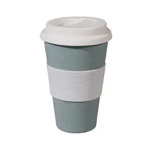 Wholesale Reusable Printed Custom Coffee Mug Cup With Silicone Lid