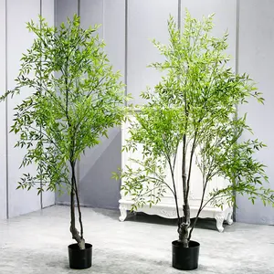 Plantas artificiales de plástico, árboles decorativos para el hogar, plantas artificiales de bambú falsas, para interior, jardín