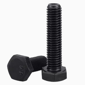 Tornillos y Tuercas Hexagonales Externos DIN933 Negros M6, Tuerca y Perno M10, Fijaciones M12, Tornillos Hexagonales 18X80 8.8, Tornillo de Cabeza Hexagonal - Product Image 1