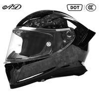 Nouveau casque de moto intégral en fibre de carbone d'AD Factory avec doublure en coton et masque facial de protection solaire pour casques tout-terrain