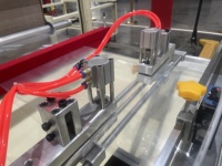Dexinda mesin penyegel bawah tas Pe plastik, mesin pembuat manufaktur tas empat garis lapisan ganda untuk tas