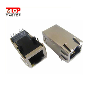 Conector Modular RJ45 Multipuerto 10/100/1000Base-T <span class=keywords><strong>2x1</strong></span>, 10P8C, Blindado EMI, Chapado en Oro - Product Image 1