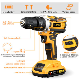 สว่านกระแทกไร้สาย DeWalt 12V มอเตอร์แบบแปรงถ่าน ปรับความเร็วได้ หัวจับดอกสว่านเปลี่ยนเร็ว เครื่องมือสำหรับงานปรับปรุงบ้าน - Product Image 5