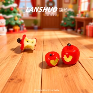 ของตกแต่งแอปเปิ้ลเรซิ่นขนาดเล็กสีแดงทรงกลมพลาสติก DIY ของตกแต่งบ้านฤดูหนาว 2025 - Product Image 1