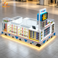 Mostrador de Exhibición de Madera de Nuevo Diseño para Tienda de Teléfonos Móviles, con Retroiluminación LED Vibrante, Accesorios para Tienda de Teléfonos