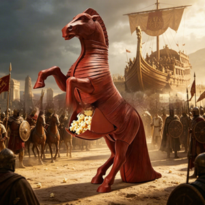 <span class=keywords><strong>Figurine</strong></span> 3D en PLA Cheval de Troie, Seau à Popcorn, Design d'Art Moderne, Ornement Autonome, Série Odyssée - Product Image 5
