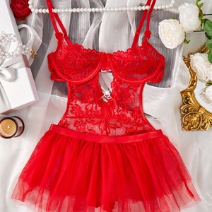 New Hot Selling Lace Cute Perspective Transparent Sexy Underwear Pure Desire Backless Dress Set for Women's Clothing - Product Image 1