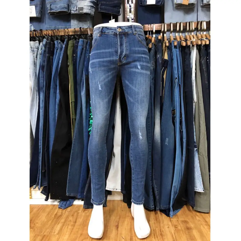 Superamenti a vita alta skinny jeans denim uomo pantaloni pantaloni per gli uomini stocklot in cina