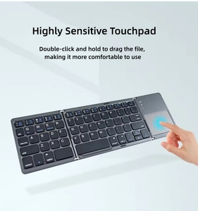 Teclado inalámbrico portátil de tres pliegues, tableta para teléfono móvil con teclado táctil, ratón - Product Image 2
