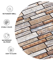 Papier peint 3D en plastique, carreaux mosaïques noirs et blancs, autocollants pour murs de cuisine, salle de bain, chambre d'enfant, décoration murale