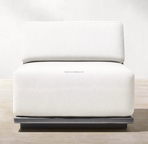 โซฟาอลูมิเนียมรูปตัวยูสำหรับกลางแจ้ง ดีไซน์ทันสมัย พร้อมเบาะหนานุ่ม เหมาะสำหรับสวนและโรงแรม - Product Image 4