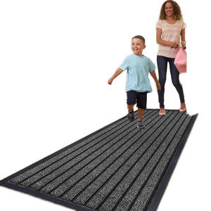 Alfombra <span class=keywords><strong>de</strong></span> pasillo clásica <span class=keywords><strong>de</strong></span> poliéster con franjas <span class=keywords><strong>de</strong></span> goma <span class=keywords><strong>de</strong></span> Rugs Inn, resistente, antideslizante, con base <span class=keywords><strong>de</strong></span> PVC - Product Image 1