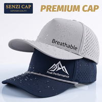 Casquette de baseball respirante et imperméable à 5 panneaux personnalisée pour homme, avec logo PVC sur mesure, idéale pour le golf – Vente en gros