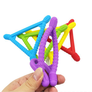 Nuevo bebé masticar triángulo texturizado ladrillos masticables dentición silicona sensorial masticar Collar para niños autismo dispositivo Motor Oral - Product Image 3