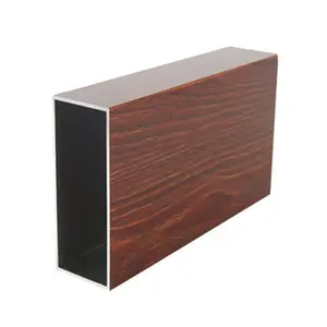 Wood Grain Rectangle Square Round Aluminum Alloy Pipe Tube Aluminum Square Tubing Profile