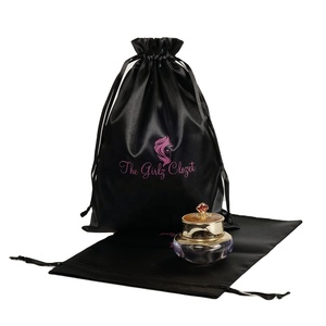 Sacs à perruques en satin de soie personnalisés avec cordon de serrage et logo pour la vente en gros de produits capillaires - Product Image 2