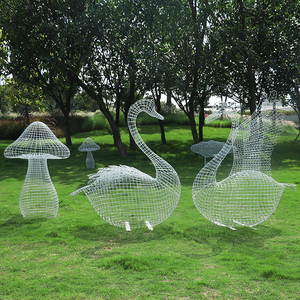 Sculptures en acier de cygne d'art creux Statue en métal <span class=keywords><strong>Stabilo</strong></span> Sculpture en acier inoxydable Cygnus - Product Image 2