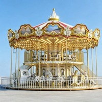 Manège commercial de luxe à double étage de style européen pour intérieur et extérieur, équipement de parc