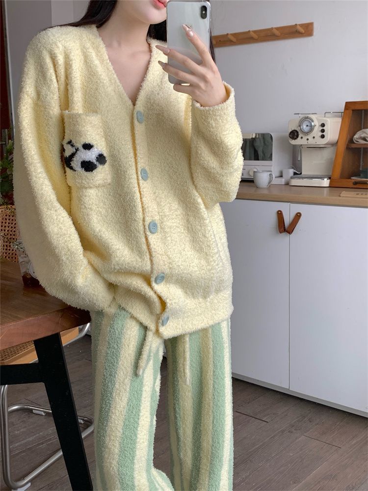 Colorblock Panda# Long Sleeve Trousers