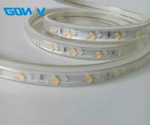 Tira Flexible de luces led de doble Color, banda de luz led ajustable de 220v, smd, 5730, 88 led/metro, IP67, IP68, función impermeable para exteriores