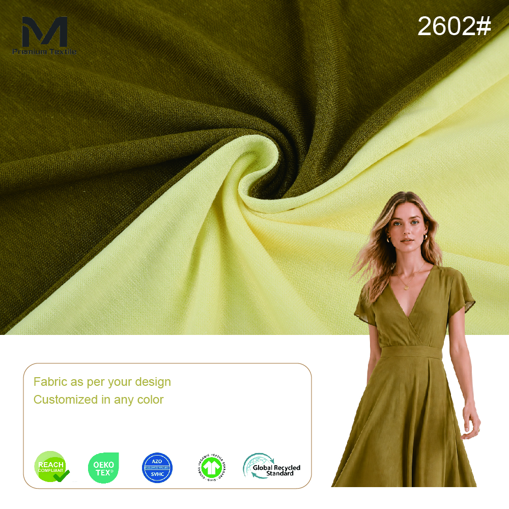Sustainable Cooling Lyocell Linen Spandex Jersey Fabric For Breathable Skin Friendly Summer Loungewear Fashion 2602#