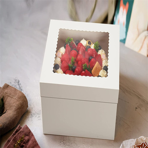 Caja cuadrada para pasteles de cartón multicapa blanca de 10x10x8 pulgadas (15 unidades) con protección UV para envío de alimentos, reposterí<span class=keywords><strong>a</strong></span> y tartas. - Product Image 3