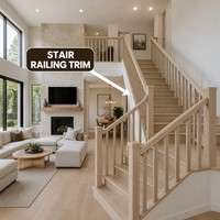 Balustre et poteau de balustrade en bois massif pour escalier intérieur, taille personnalisée OEM