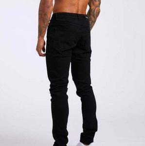 Classic Men's Spring and Autumn Jeans Business Casual Stretch Slim Denim <strong>Trousers</strong> <strong>Light</strong> Blue Black <strong>Trousers</strong> - Product Image 6