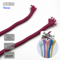 Cordon en coton tressé plat de couleur unie personnalisé, cordons en coton tressé colorés pour la production d'accessoires de couture de vêtements