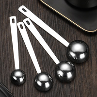 Cuillère doseuse à café personnalisée avec logo, 5 ml, 10 ml, 15 ml, 20 ml, 30 ml, manche long, cuillère doseuse à café en acier inoxydable