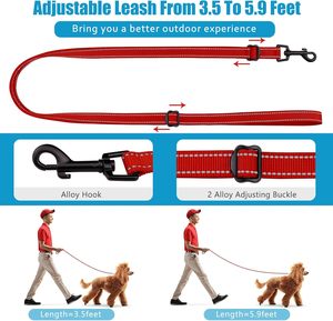 Juego de collares para perros y correas, Collar de martingala reflectante para perros pequeños, medianos y grandes (rojo y S) - Product Image 3