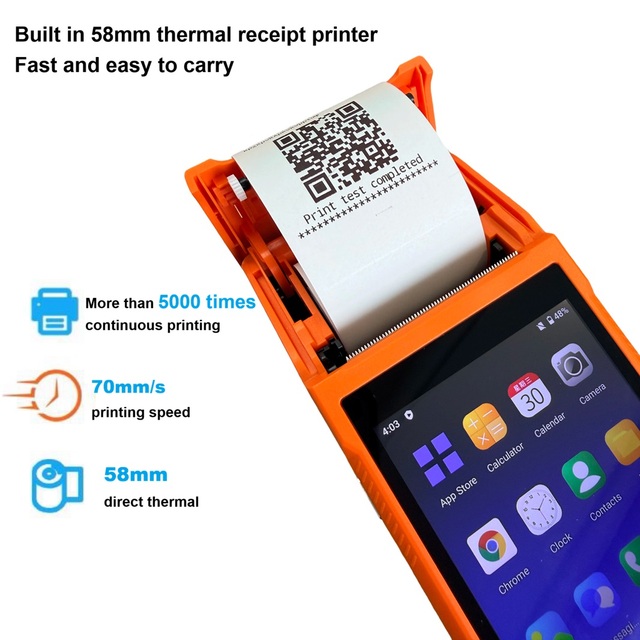Hot Stable Handheld Pos Machine All in One Touch Screen Android with Printer 1 Years Warranty OEM