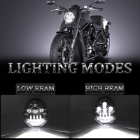 Pour Harley Davidson VROD V-Rod VRSC VRSCA VRSCDX VRSCR moto phare LED Hi/Lo faisceau lampe nouvelle couleur aluminium 6000k