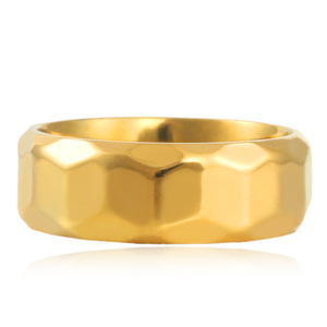 Men's Gold Geometric <b>Ring</b> Stainless Steel Polygonal Design Everyday Wear - Product Image 5