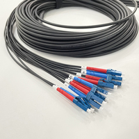 12 Core G657A1 5.0mm OD LSZH Jacket FTTA Multifiber Fanout Armored LC UPC Fiber Optic Patch Cord pour Station de Base Extérieure