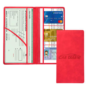 Portefeuille de documents de véhicule en cuir PU avec logo personnalisé, <span class=keywords><strong>porte</strong></span>-carte d'immatriculation et d'assurance automobile - Product Image 4