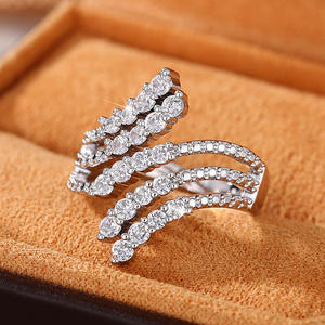 Q986 Anello da donna in oro bianco con diamante, taglio rotondo brillante, colore naturale G, gioielli di fidanzamento di lusso, 0,5 ct - Product Image 6