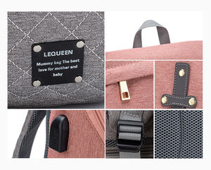 <span class=keywords><strong>Lequeen</strong></span> — <span class=keywords><strong>sac</strong></span> <span class=keywords><strong>à</strong></span> couches matelassé étanche pour enfant, <span class=keywords><strong>sac</strong></span> <span class=keywords><strong>à</strong></span> dos, pour couches-culottes, de maternité, célèbre, Mochila, pour bébé, USB, nouvelle collection - Product Image 4