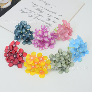 Dongchen Crafts Simulated Hydrangea <b>Flower</b> Head 9 Prong Oil Painting Base <b>Flower</b> Wedding Decoration Hairpin Desk Arrangement - Product Image 3