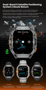 Montre connectée VALDUS <span class=keywords><strong>VG46</strong></span> Pro avec boussole, GPS, altimètre, baromètre, surveillance de l'oxygène sanguin, étanchéité 5 ATM et batterie de 530 mAh - Product Image 2