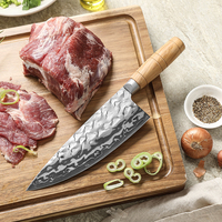 Couteau de boucher professionnel en acier Damas 12Cr, lame martelée, manche ergonomique en bois d'olivier, nouveauté