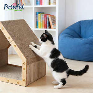 Groothandel Hoge Kwaliteit Ecologisch Verantwoorde Moderne Grote Kattenkrabplank Kattenhuis Stijlvol Duurzaam Driehoekige Vorm Karton - Product Image 1