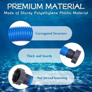 2 paquets de tuyaux de remplacement pour <span class=keywords><strong>pompe</strong></span> de <span class=keywords><strong>piscine</strong></span> de 1.5 pouces de diamètre, 63 pouces, bleu, pour le <span class=keywords><strong>sol</strong></span>, pour l'eau salée. - Product Image 5