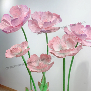 K-207 papier coloré coquelicot artificiel fleur de pavot géant papier washi japonais résistant et dure plus longtemps pour la décoration - Product Image 1