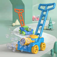 Chariot à pousser en plastique avec fonction de soufflage automatique de bulles, jouet pour enfants pour une utilisation en plein air en été