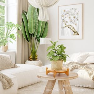 Soporte para Plantas de Bambú, Base para Macetas de Interior, Color Madera Natural, Uso Doméstico Multifuncional - Product Image 1