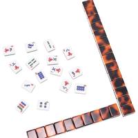 Ensemble de Mahjong Américain de Luxe Personnalisé en Nacre Sacrée Impériale, Résistant aux Rayures et aux Chutes, avec Supports et Poussoirs Portables
