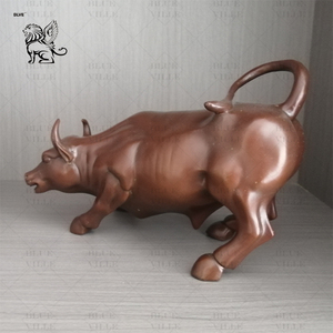 <span class=keywords><strong>Art</strong></span> moderne succès métal cadeaux boeuf Animal Statue décor maison Bronze laiton Wall <span class=keywords><strong>Street</strong></span> Bull Sculpture pour bureau table - Product Image 5