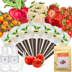 Kit de Cultivo Hidropónico Personalizado para Tomates y Fresas, Compatible con AeroGarden, <span class=keywords><strong>IDOO</strong></span>, Ahopegarden, Recarga para Jardín Interior - Product Image 1