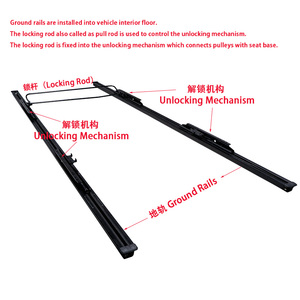 2024 AutoLiuMa ajusteur rails au sol universel réglable siège de voiture curseur longs rails coulissants pour camping-car rv - Product Image 3